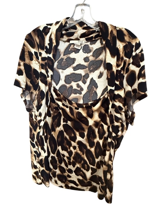 Evie Tops - Leopard Liquid Knit Bodycon Top 2X